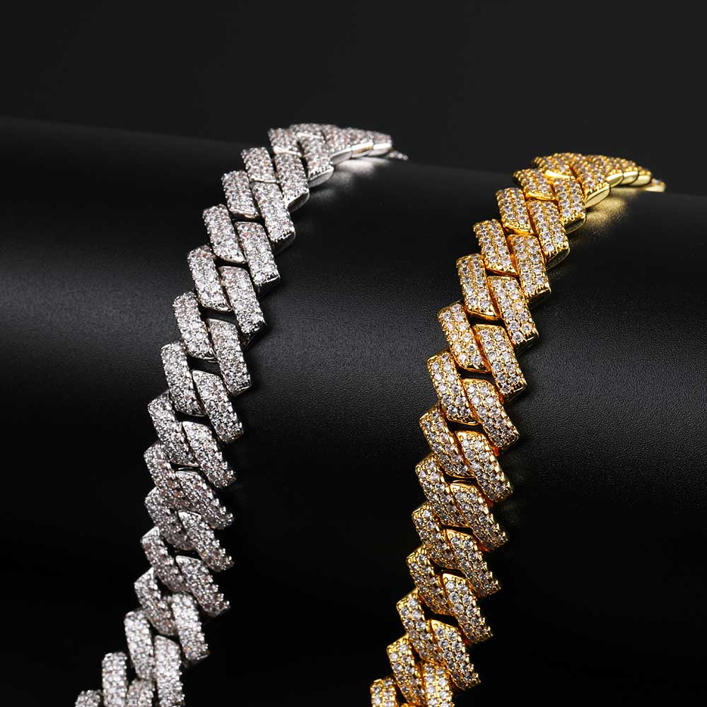 14mm Iced Prong Cuban Chain