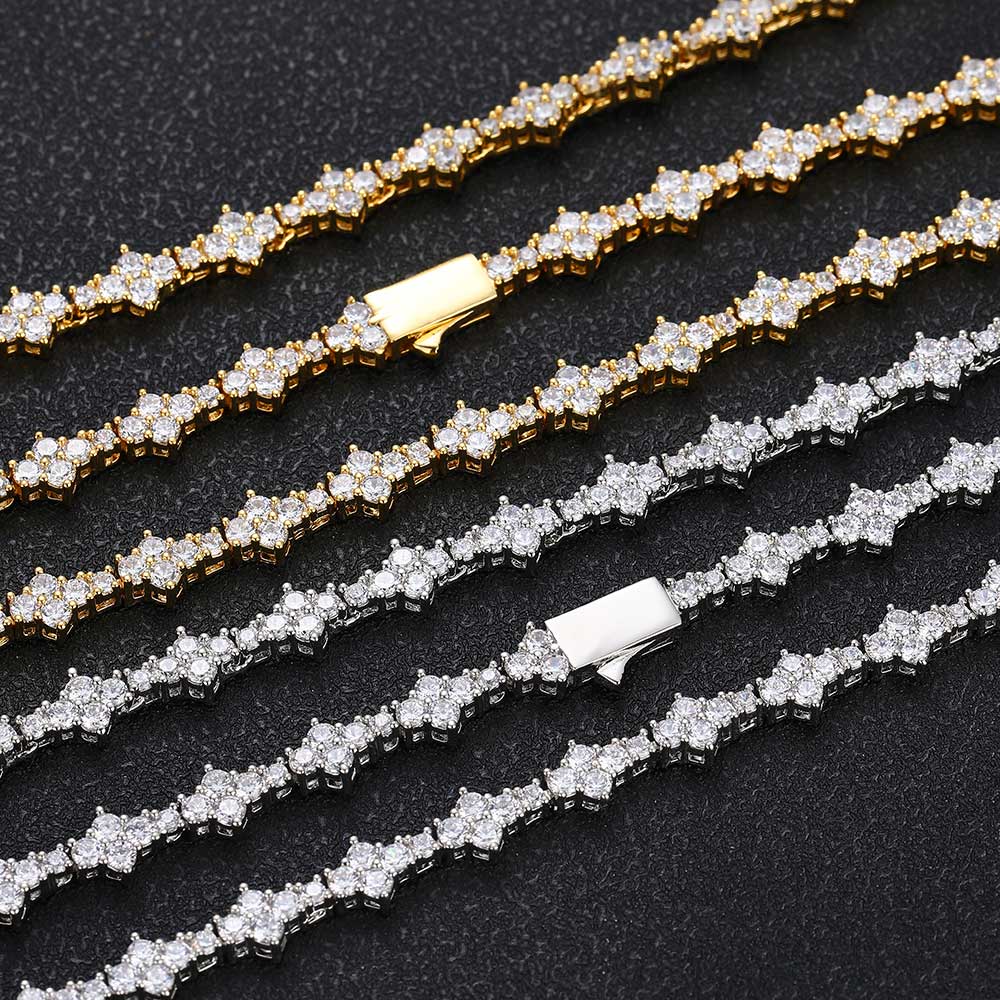 Women 6.5mm Spring Buckle Airplane Tennis Chain