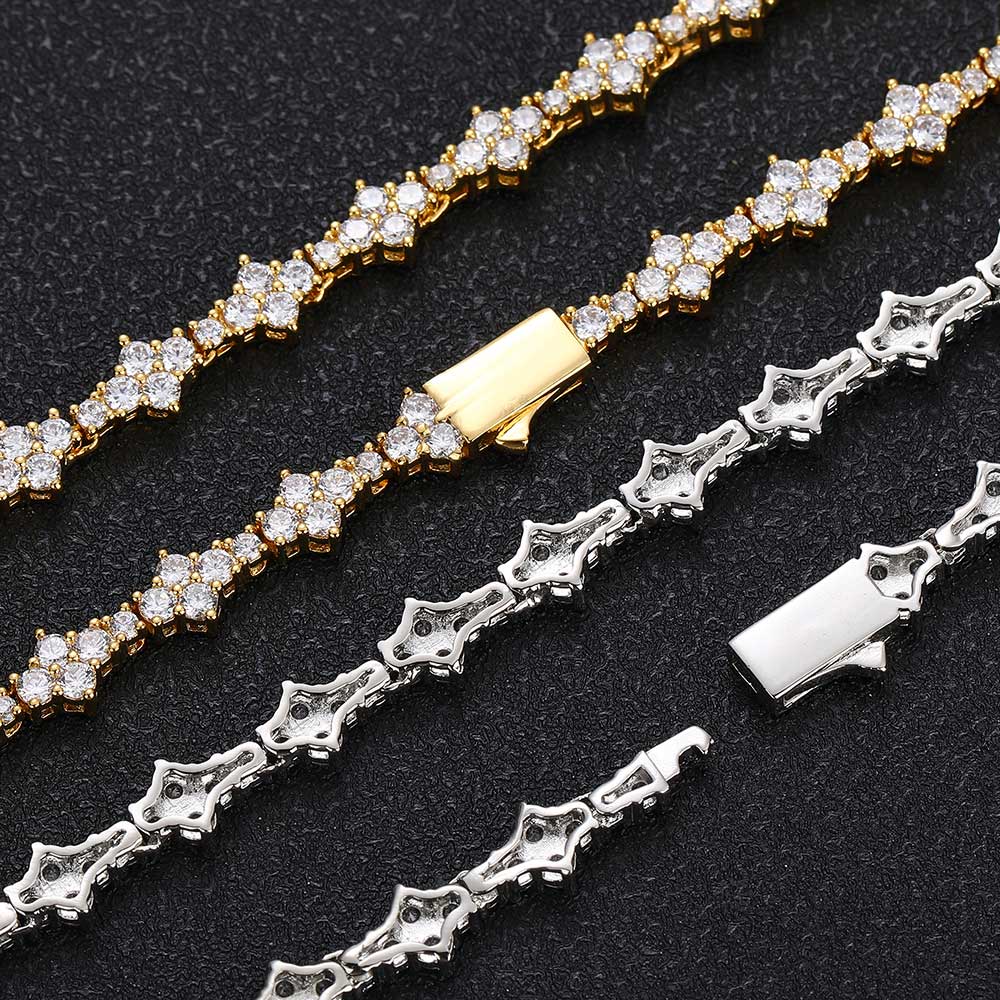 Women 6.5mm Spring Buckle Airplane Tennis Chain