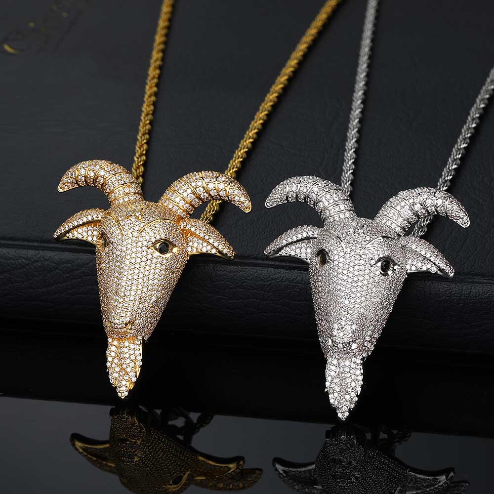 Goat Head Hip Hop Pendant Necklace