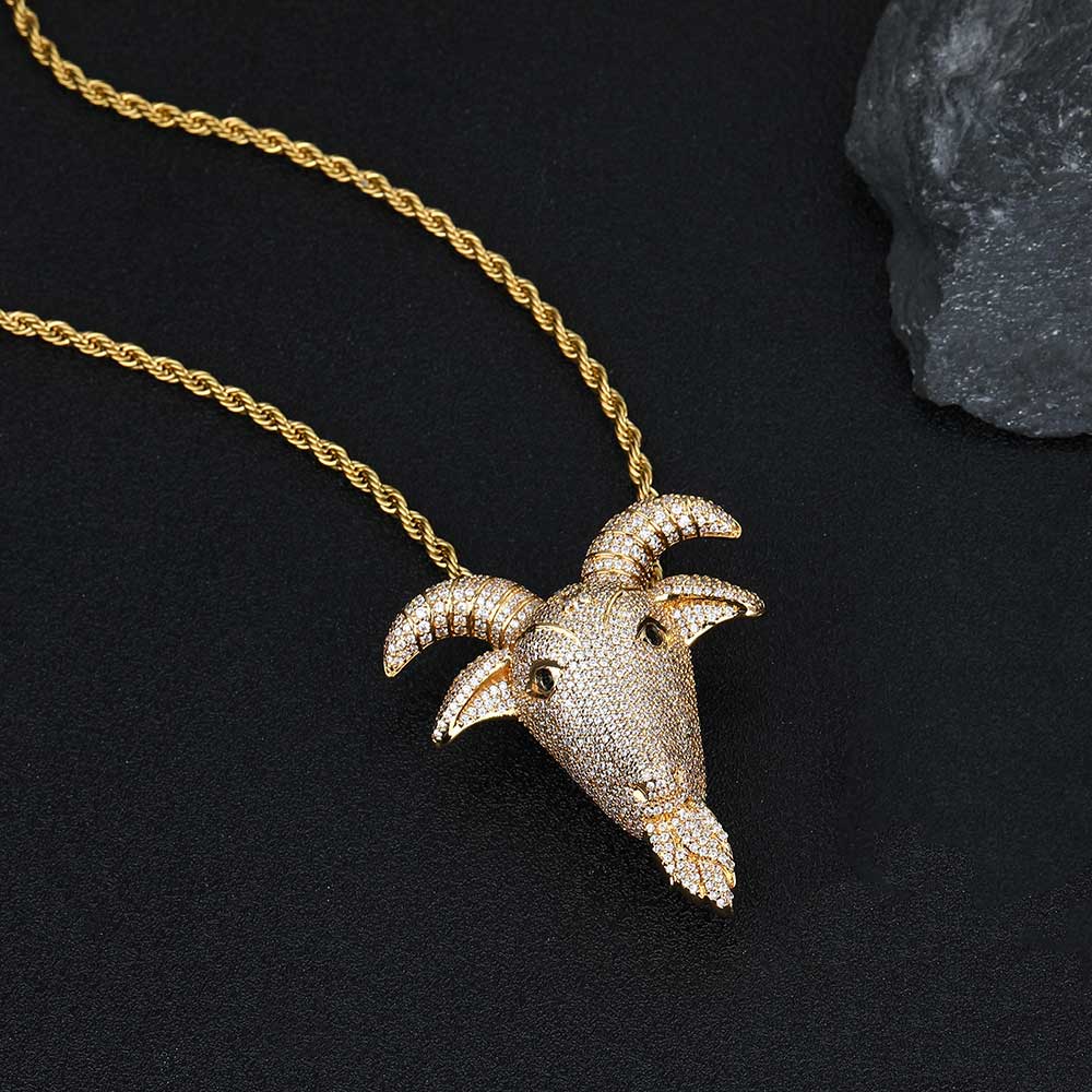 Goat Head Hip Hop Pendant Necklace