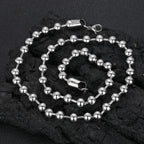 8mm Glass Bead Chain Round Bead Chain Stainless Steel Hip Hop Necklace