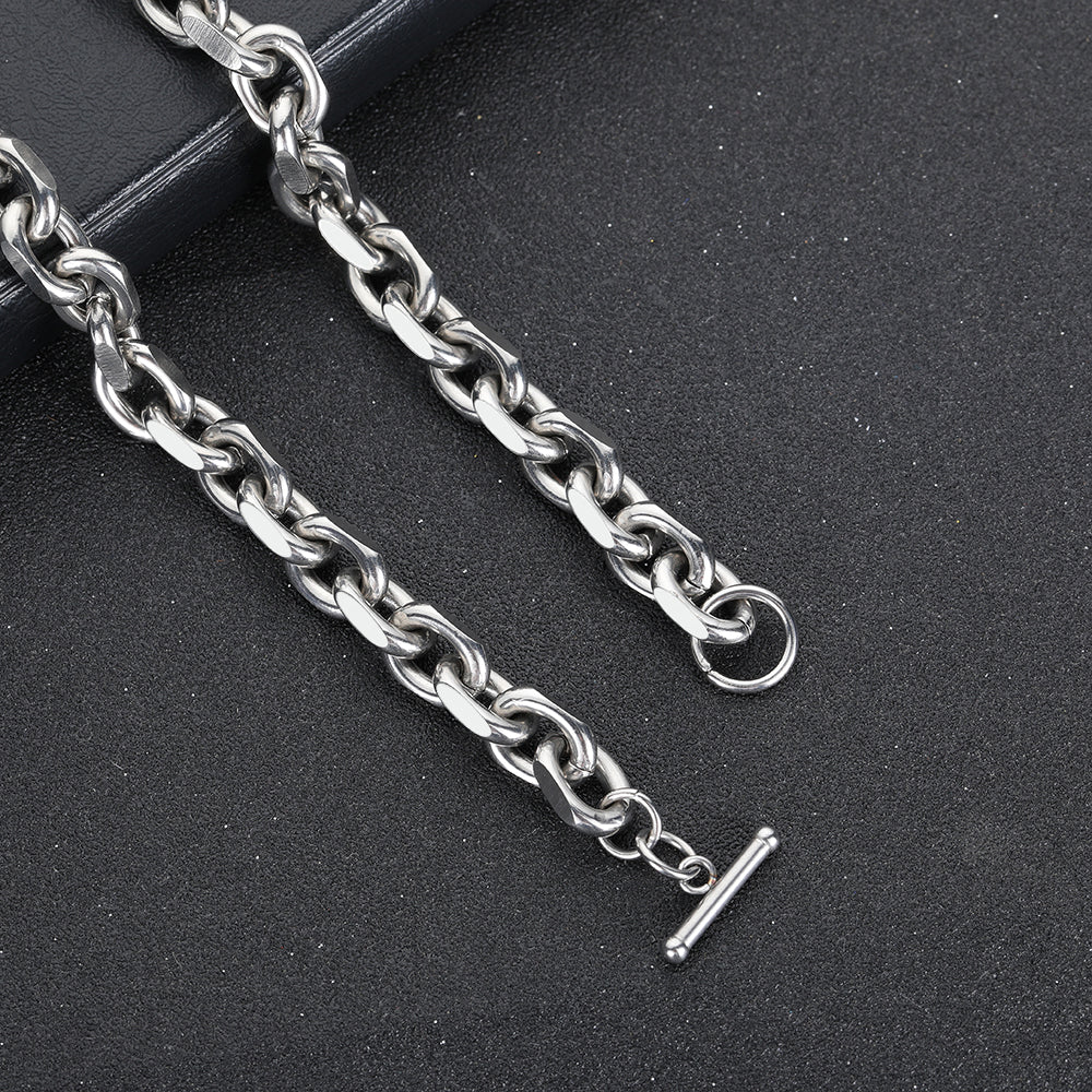 Stainless Steel Cross Chain O-shaped Hip-Hop Necklace