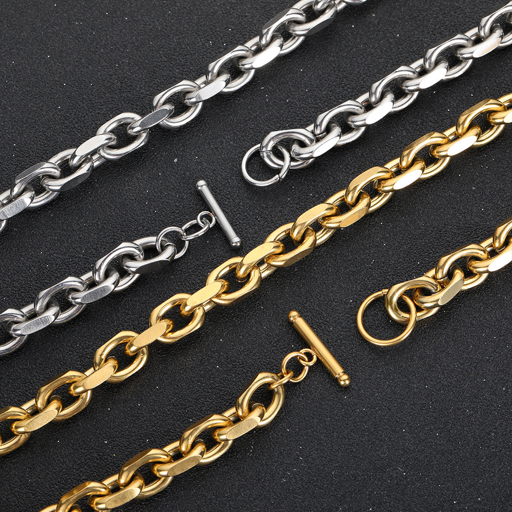 Stainless Steel Cross Chain O-shaped Hip-Hop Necklace