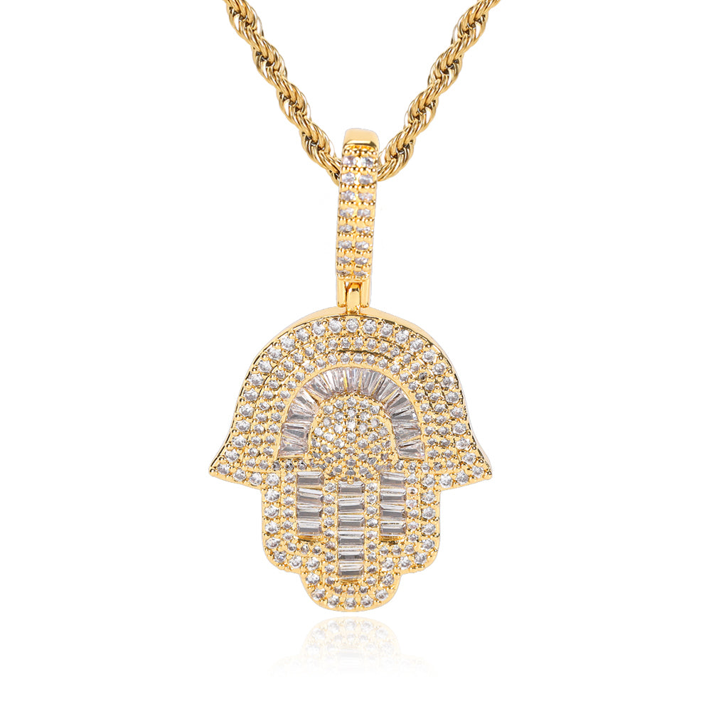 Hamsa Hand Hiphop Pendant