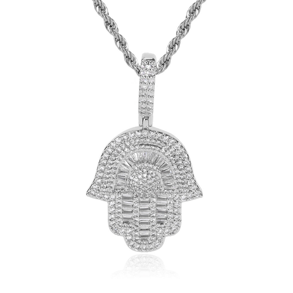 Hamsa Hand Hiphop Pendant