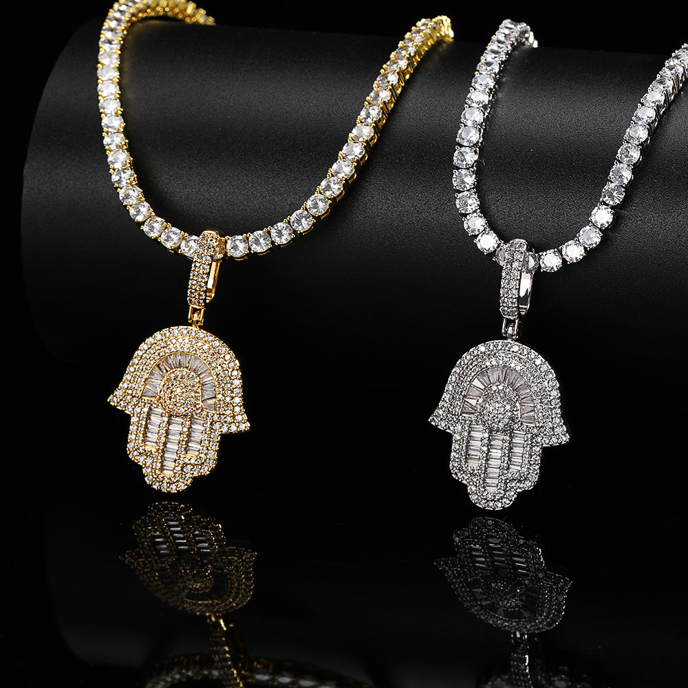 Hamsa Hand Hiphop Pendant