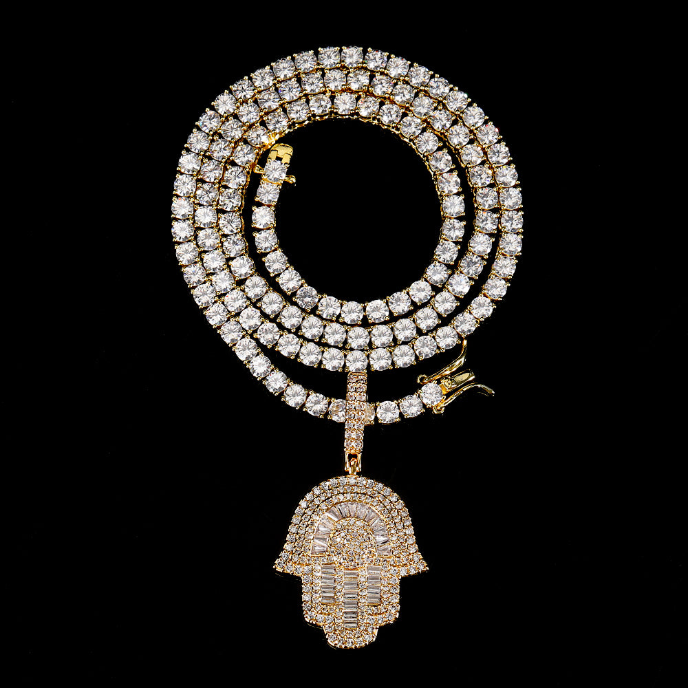Hamsa Hand Hiphop Pendant