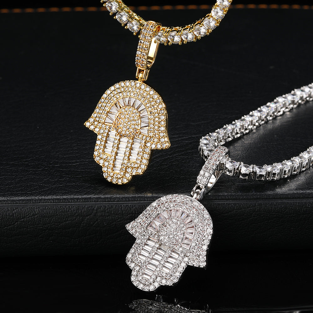 Hamsa Hand Hiphop Pendant