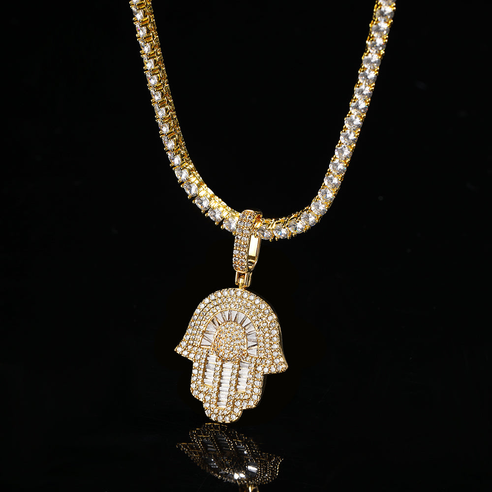 Hamsa Hand Hiphop Pendant