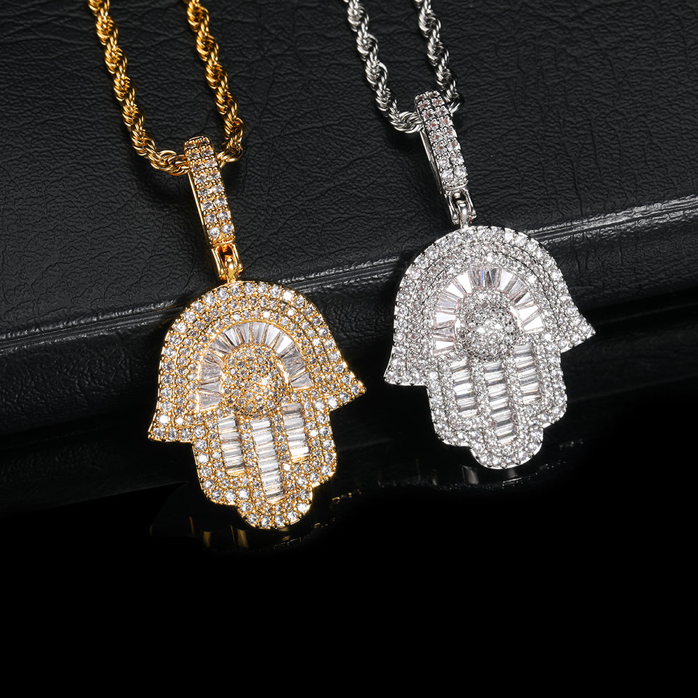 Hamsa Hand Hiphop Pendant