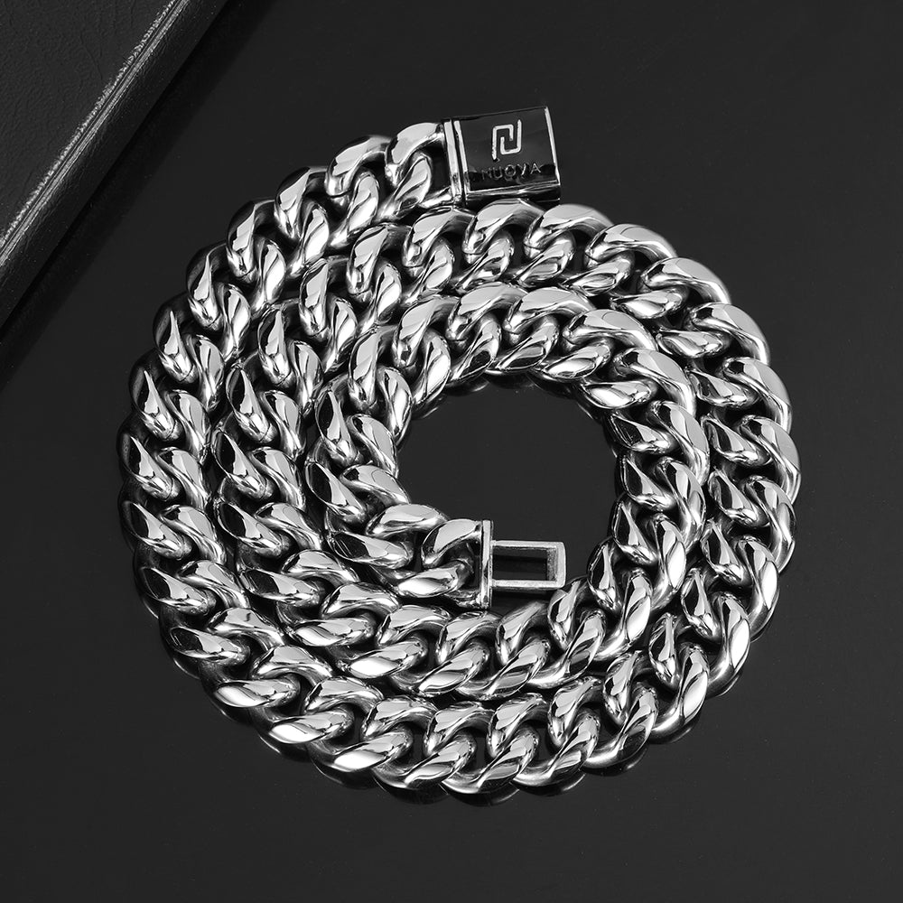14mm Stainless Steel Cuban Necklace