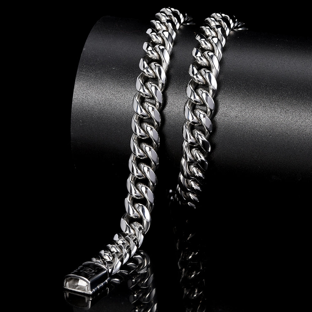 14mm Stainless Steel Cuban Necklace
