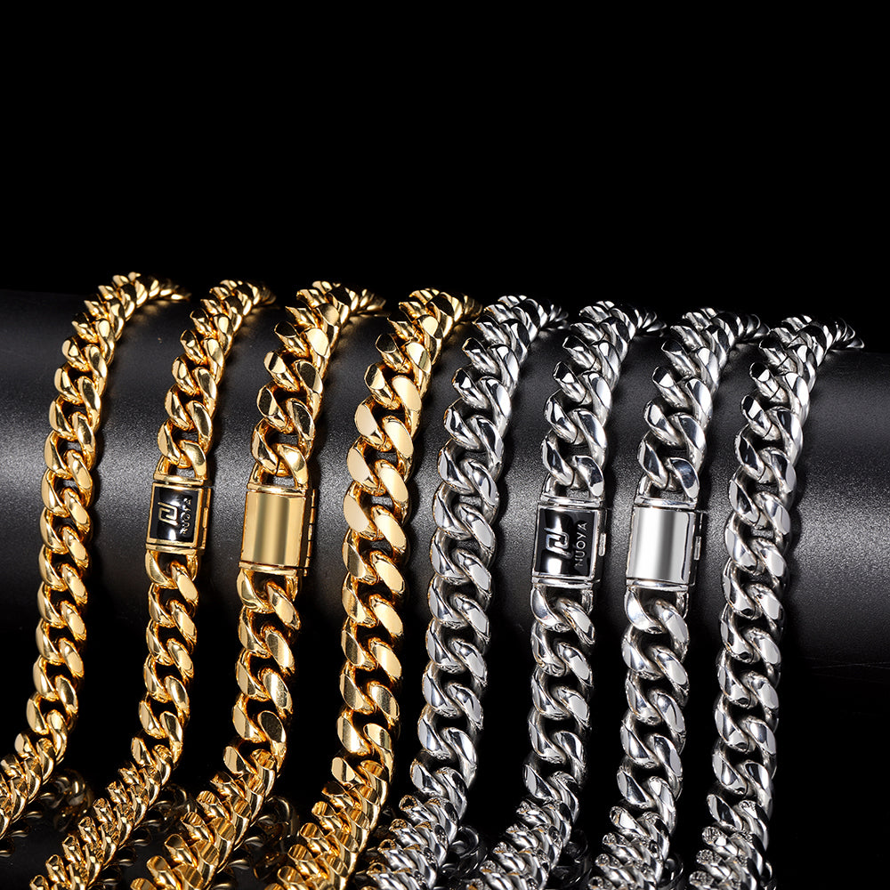 Women 10mm Stainless Steel Cuban Necklace