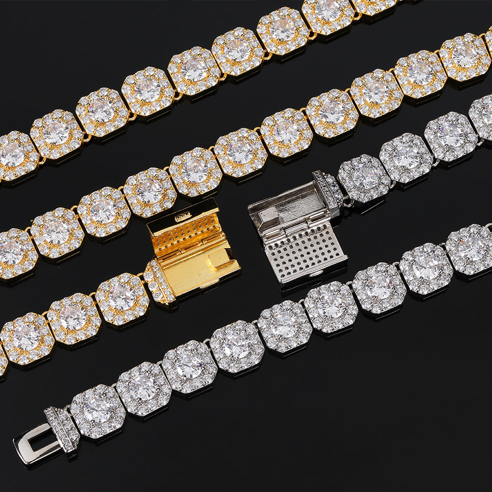 Clustered 10mm Tennis Chain
