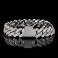 14mm 2-Row Iced Prong Cuban Chain Bracelets