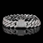 14mm 2-Row Iced Prong Cuban Chain Bracelets