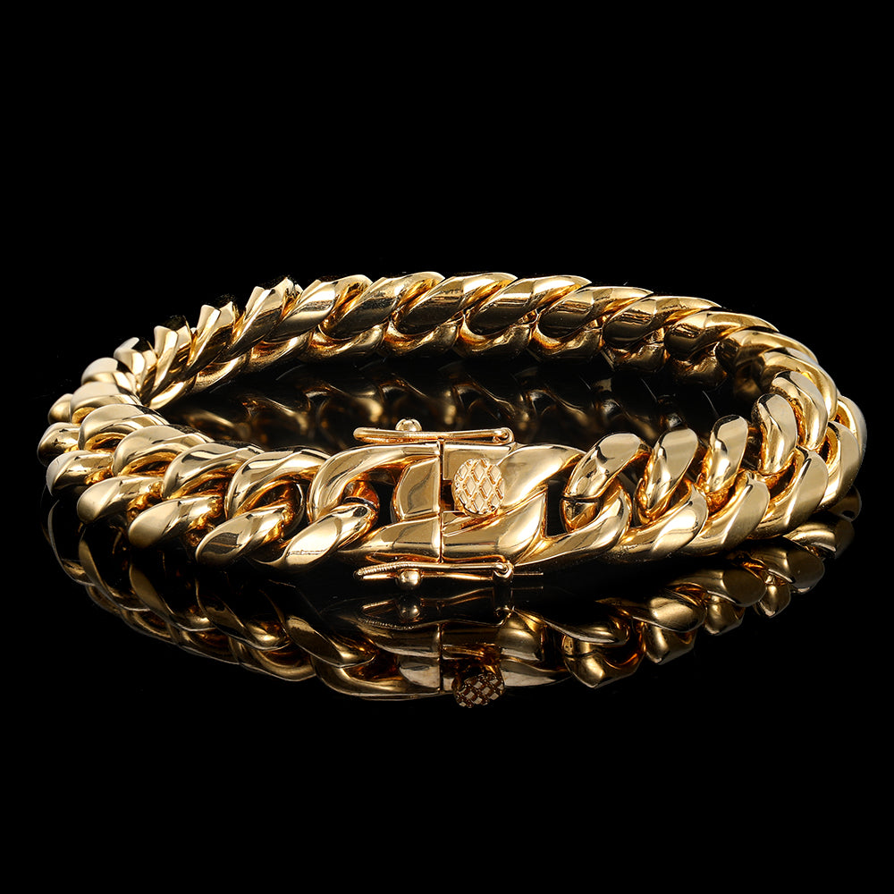 Women 12mm Classic Miami Cuban Link Bracelet