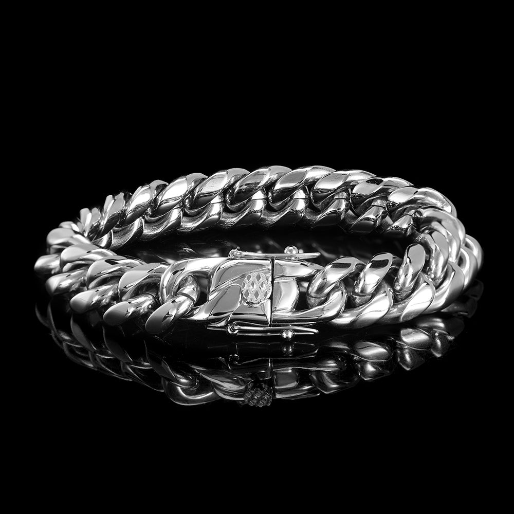 Women 12mm Classic Miami Cuban Link Bracelet