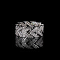 Vintage V-Shaped Arrow Diamond Hip-Hop Ring