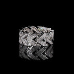 Vintage V-Shaped Arrow Diamond Hip-Hop Ring
