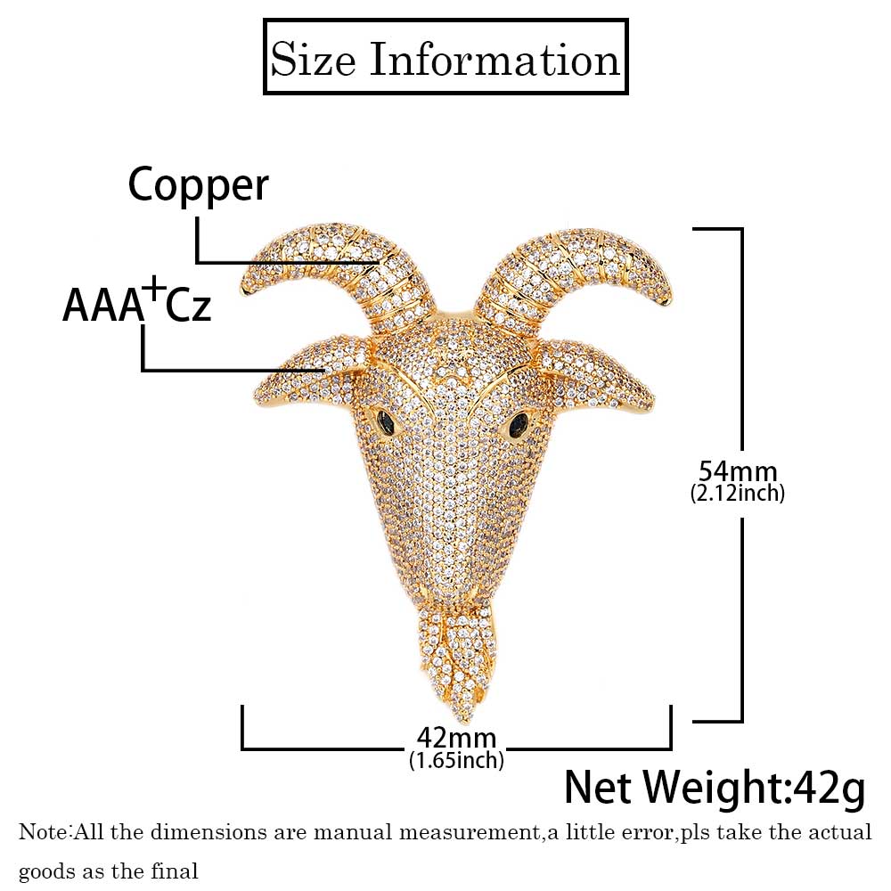 Goat Head Hip Hop Pendant Necklace