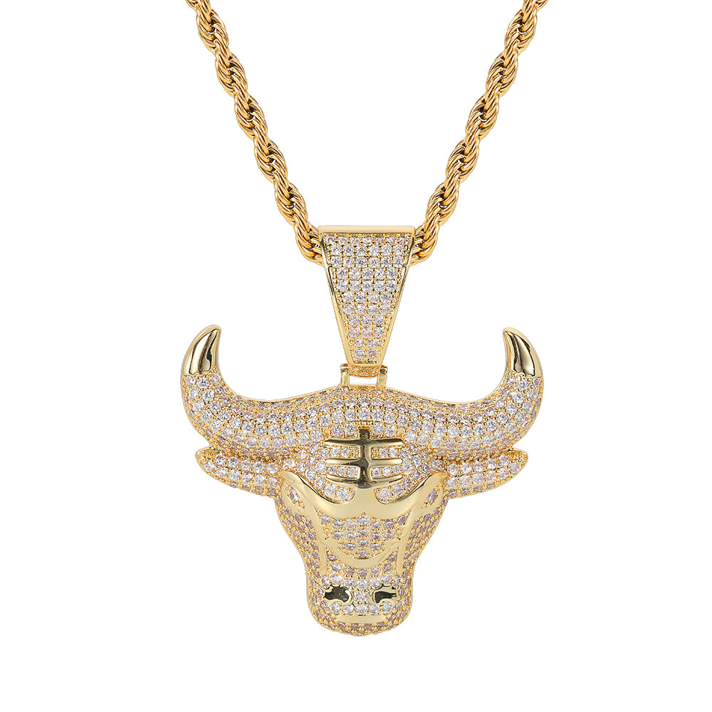 Bull Head Diamond Hip Hop Pendant