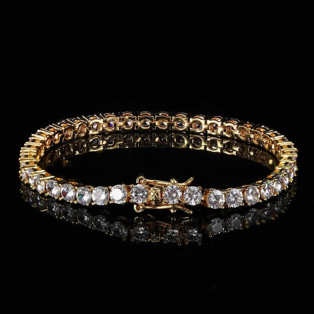 6mm AAA CZ Hip Hop Clustered Tennis Chain Clustered Bracelets